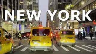 Night Drive on 6th Avenue, Manhattan | NYC Lights | 4K