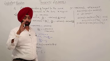ICSE l CLASS 11 l MATH l  APPROXIMATION l Tangent and Normals I  Important Question l L14