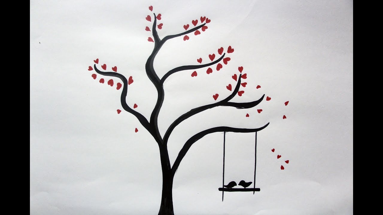 How To Draw Love Tree | Drawing - YouTube