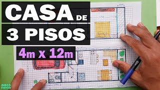 🏠 Dibuja un plano para casa triplantas 4m x 12m Escala 1:50 2/2 📏📐 by Papel & Lápiz Dibujos 1,927 views 3 months ago 14 minutes, 44 seconds