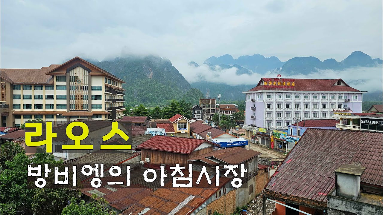 라오스 - 방비엥 아침시장