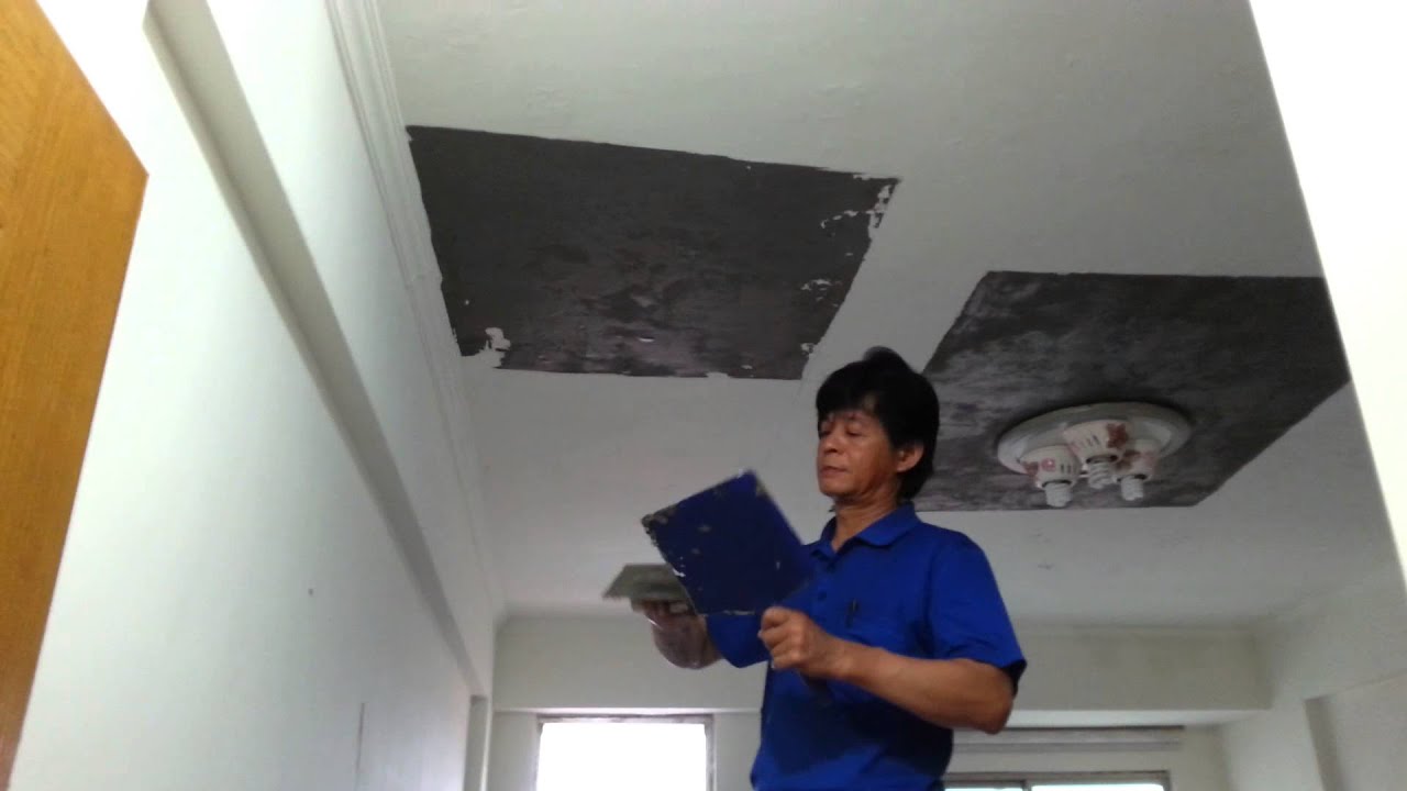 Cement Rendering On Concrete Ceiling Youtube