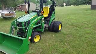 John Deere 1025r Mauser cab dualies on test drive