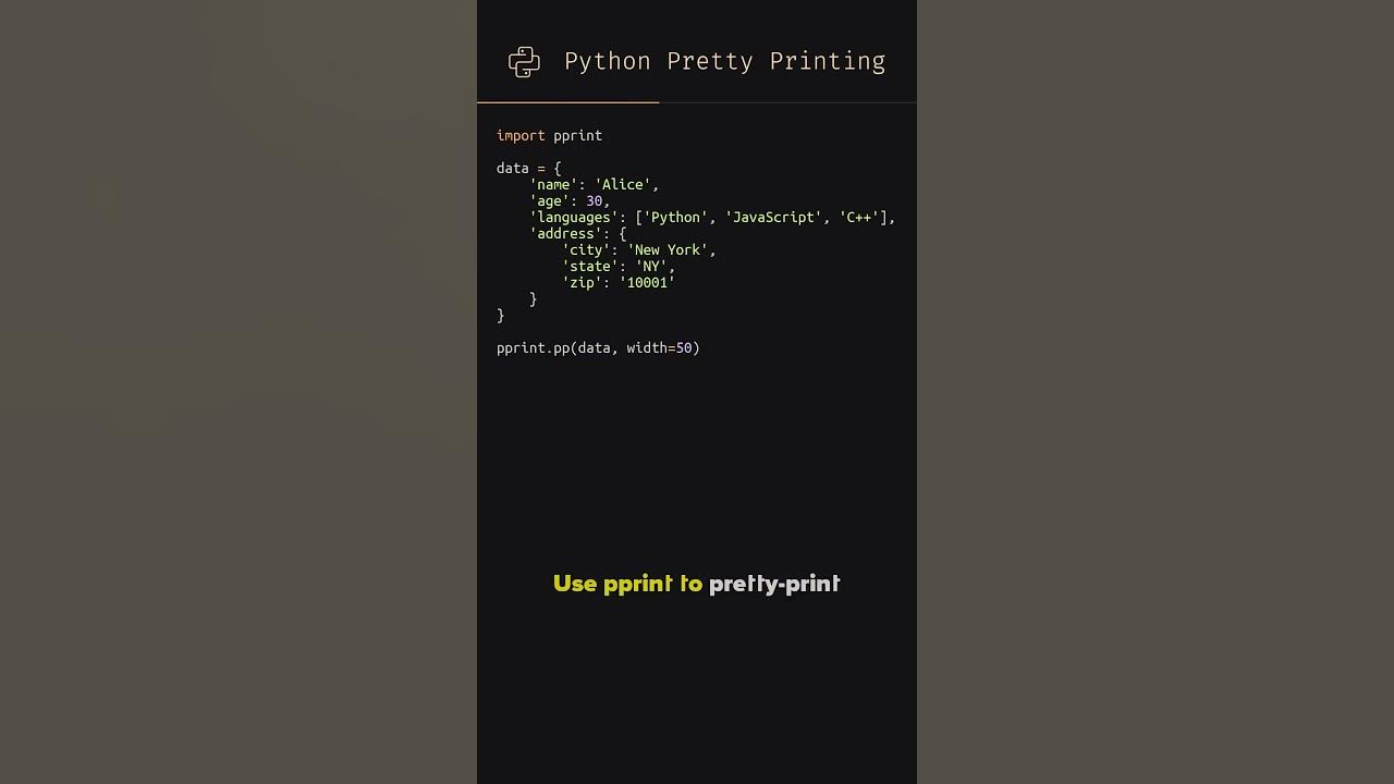 Pretty printing in Python!😍 - YouTube