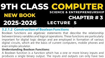 class 9 computer new book chapter 3 lecture 5 Construction of Boolean Functions