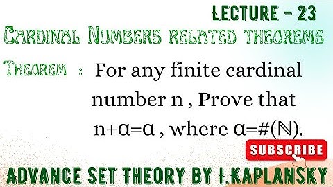 For any finite cardinal number n prove that n+α=α , where α=#(ℕ) ,Advance Set Theory by I.Kaplansky