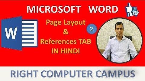 Microsoft Word | Page Layout & Reference #video #rightcomputercampus