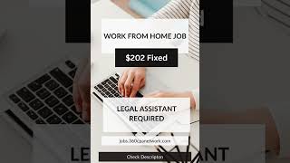 Legal assistant required | Online jobs in USA work from home | Work from home jobs