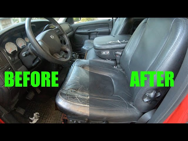 Leather seat restoration step by step/How to use clyde's leather recoloring  balm/Cleaning car seats 