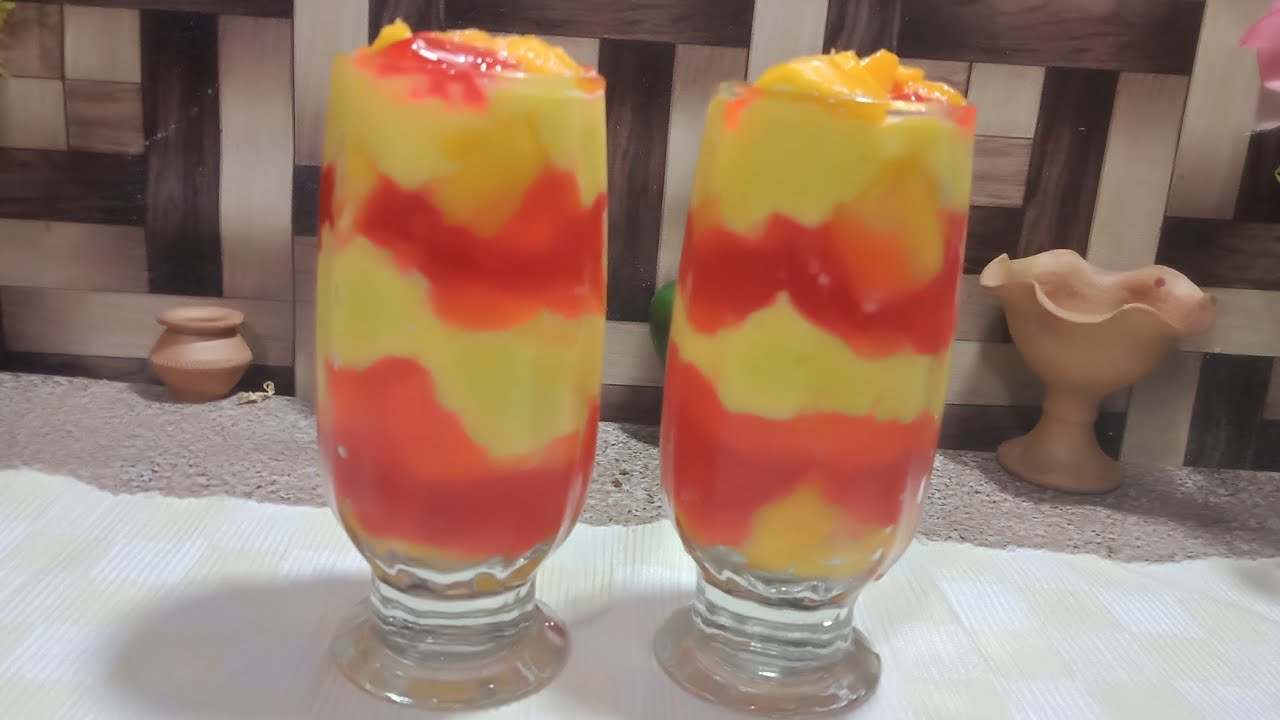 Mango custard recipe/Mango custard delight/how to make mango custard recipe/asima with quick cooking