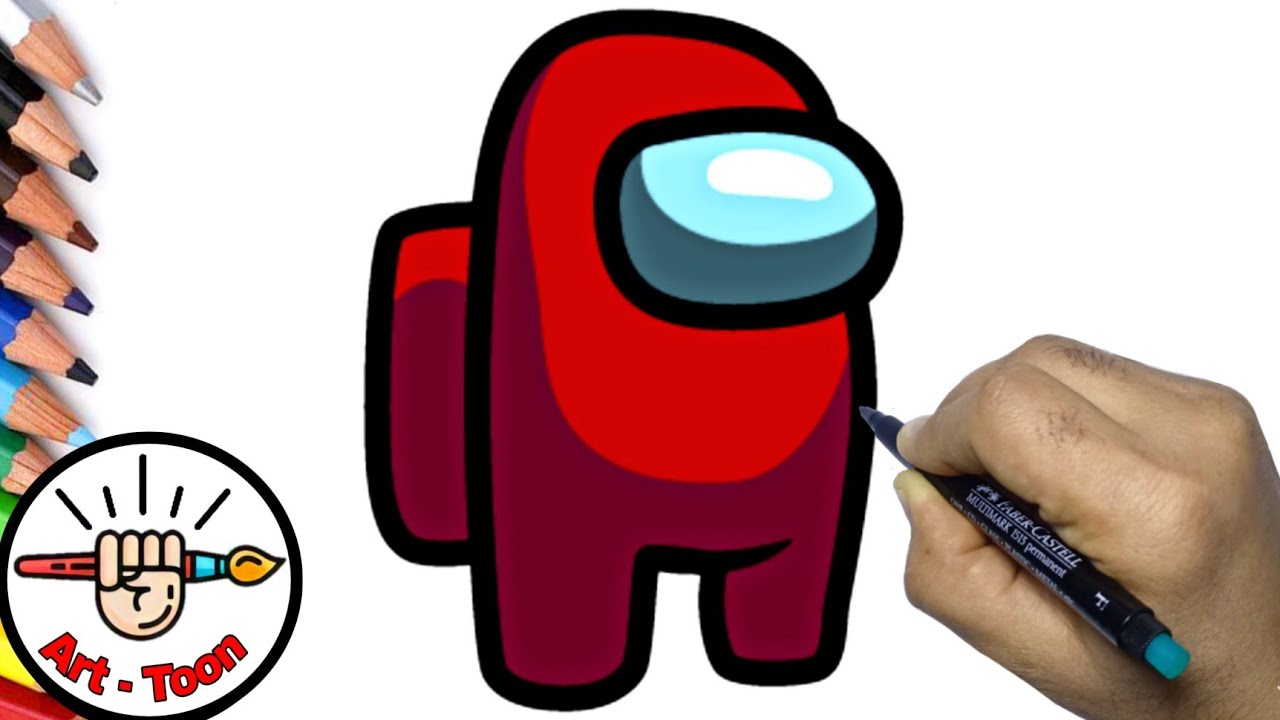 how to draw among us game character Step by step easy - YouTube