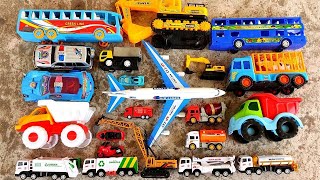 racing bike, speed boat, plane, cement mixer, cement truck ,Bus, crane, animal carrier, police car,