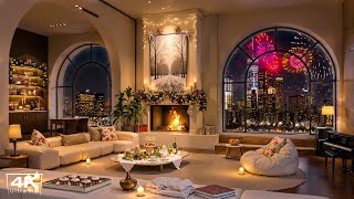 New Year’s Eve Ambience in Cozy Apartment with Relaxing Piano Jazz Music & Fireworks for Night Chill screenshot 4