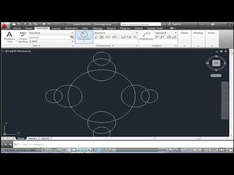 AutoCAD practice using CIRCLE command