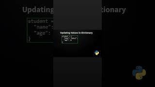 🔥 How to UPDATE Values in a Python Dictionary (Super)#shorts #facts #python #shortvideo .