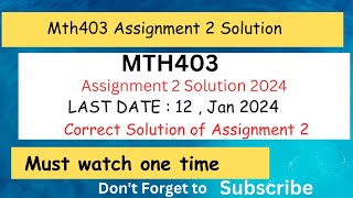 mth403 assignment 2 solution 2024 || Mth403 assignment 2 solution fall 2024