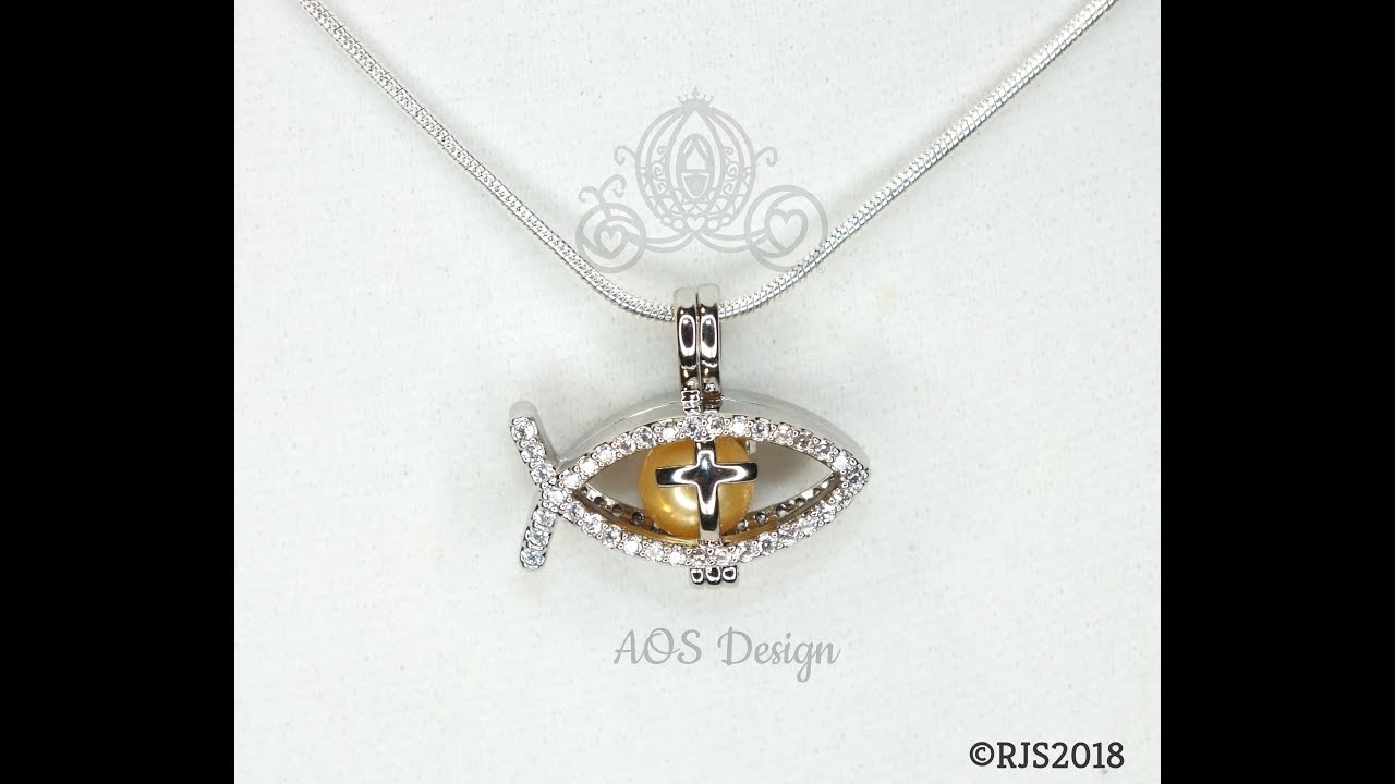 New Release - Our Jesus Fish with Cross Pearl Cage