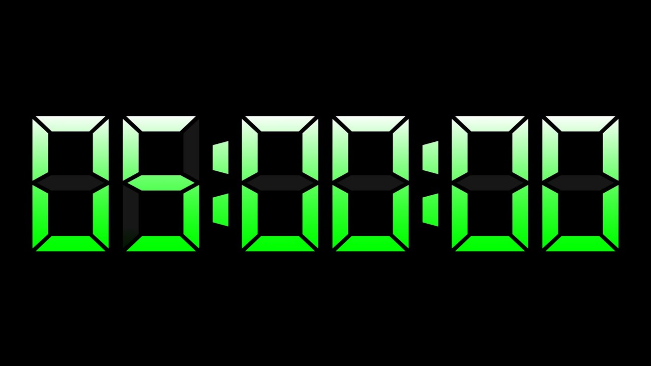 SILENT - 5 Hour Countdown Timer with Chapters - LCD Bold - Green & White