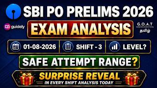 SBI PO PRELIMS EXAM ANALYSIS 2026 | AUGUST 1st SHIFT - 3 | GOOD ATTEMPT RANGE | LEVEL? #sbipoprelims