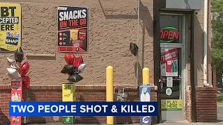 2 killed in shooting outside convenience store police seek suspect