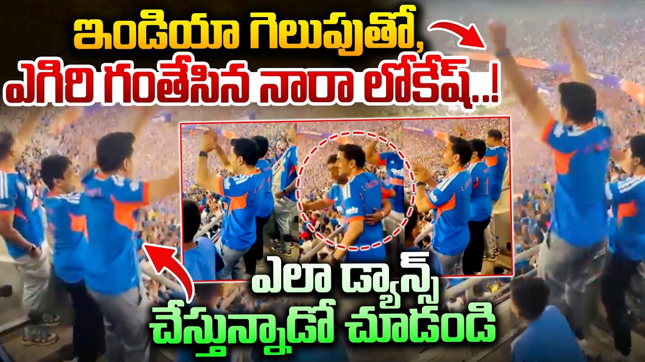 ఇండియా గెలుపుతో, ఎగిరి గంతేసిన లోకేష్..! AP Minister Nara Lokesh Enjoying T20 World Cup Final Match