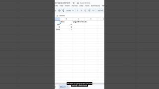 LOG Function in Google Sheets — Formula #87 of 500 #Shorts