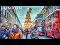 London Christmas Lights Tour ✨ Walking London Oxford Street ✨ Central London City Walk at Christmas