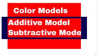 DIGITAL IMAGE PROCESSING: COLOR MODELS|ADDITIVE COLOR MODEL|SUBTRACTIVE COLOR MODEL