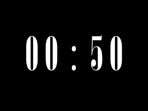 50 Second Timer, Countdown, Alarm Clock, Stopwatch (4k Video Quality with End Buzzer)