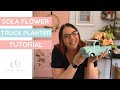 How to hand paint sola wood flowers tutorial - featuring Dollar General teal farm truck