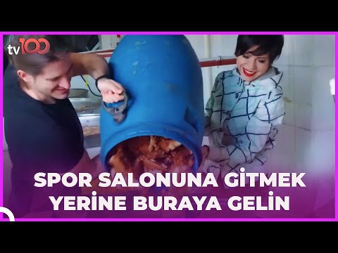 Aydilge eşiyle sokak hayvanlarına mama pişirdi