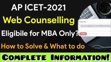 ap icet Eligibile for MBA only issue | what about mca in icet 2021 | ap icet counselling latest news