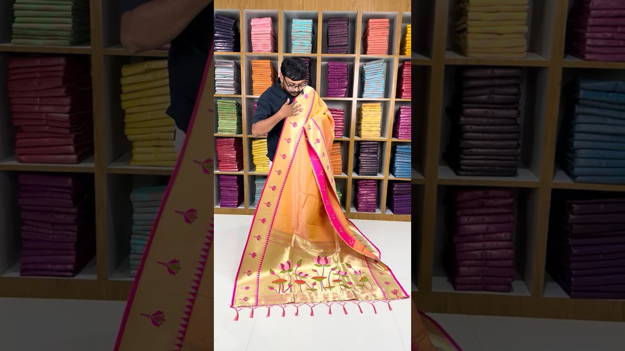 Soft Kanchipuram Tissue Silk Lotus Paithani Saree