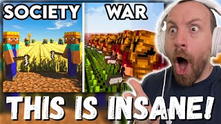 THIS IS INSANE! 100 Players Simulate Civilization in Minecraft (REACTION!) MagicGum