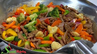 BEEF \& VEGETABLE SAUCE WITH WHITE RICE RECIPE | LET’S MAKE DINNER IN UNDER 30 MINUTES