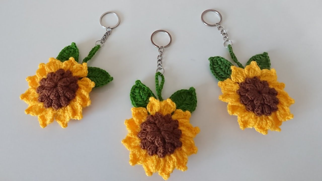 TIĞİŞİ AYÇİÇEK ANAHTARLIK /AMİGURUMİ /ÖRGÜ ANAHTARLIK uyarlama 🔜@sevilay uysal örgüleri ​ 🌻 🌻