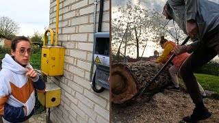 Новий ЛІЧИЛЬНИК, ЦІНА перевстановлення || Розрізали стовбур старого горіха || Прибрали всі дрова