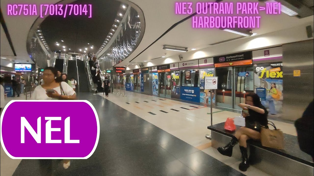 [Glitch/broken DRMD] NE3 Outram Park- NE1 Harbourfront Alstom Metropolis RC751A [7013/7014] 