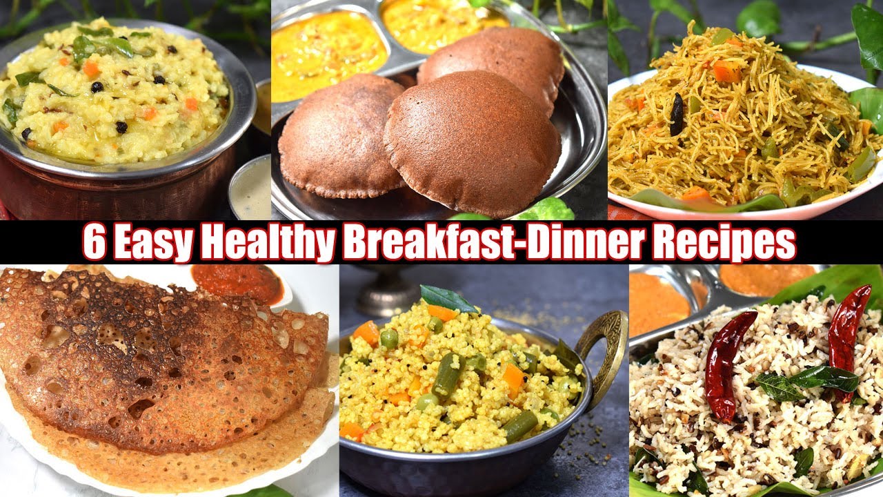 ஆரோக்கியமான 6 வகை காலை இரவு உணவுகள்-Top 6 Easy Breakfast & Dinner Recipes in 20 Min #uthamikitchen