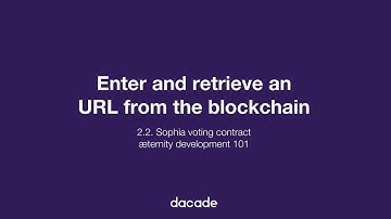 Enter and retrieve an URL from the blockchain - Sophia voting contract - Aeternity development 101