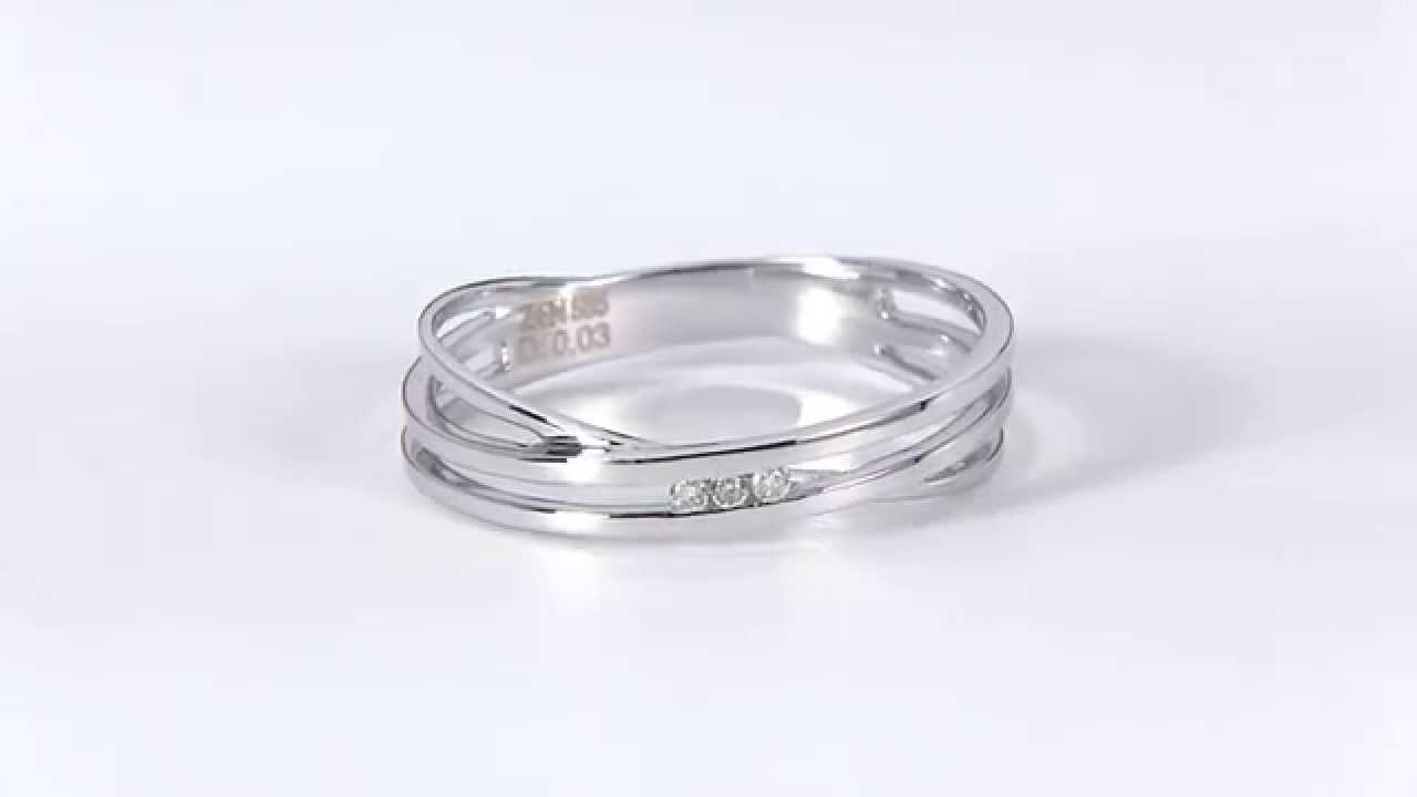 585er Weissgold Ring mit drei echten Diamanten DR0021