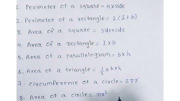Class 7 | Maths | Chapter 11 | Perimeter & Area | formulas
