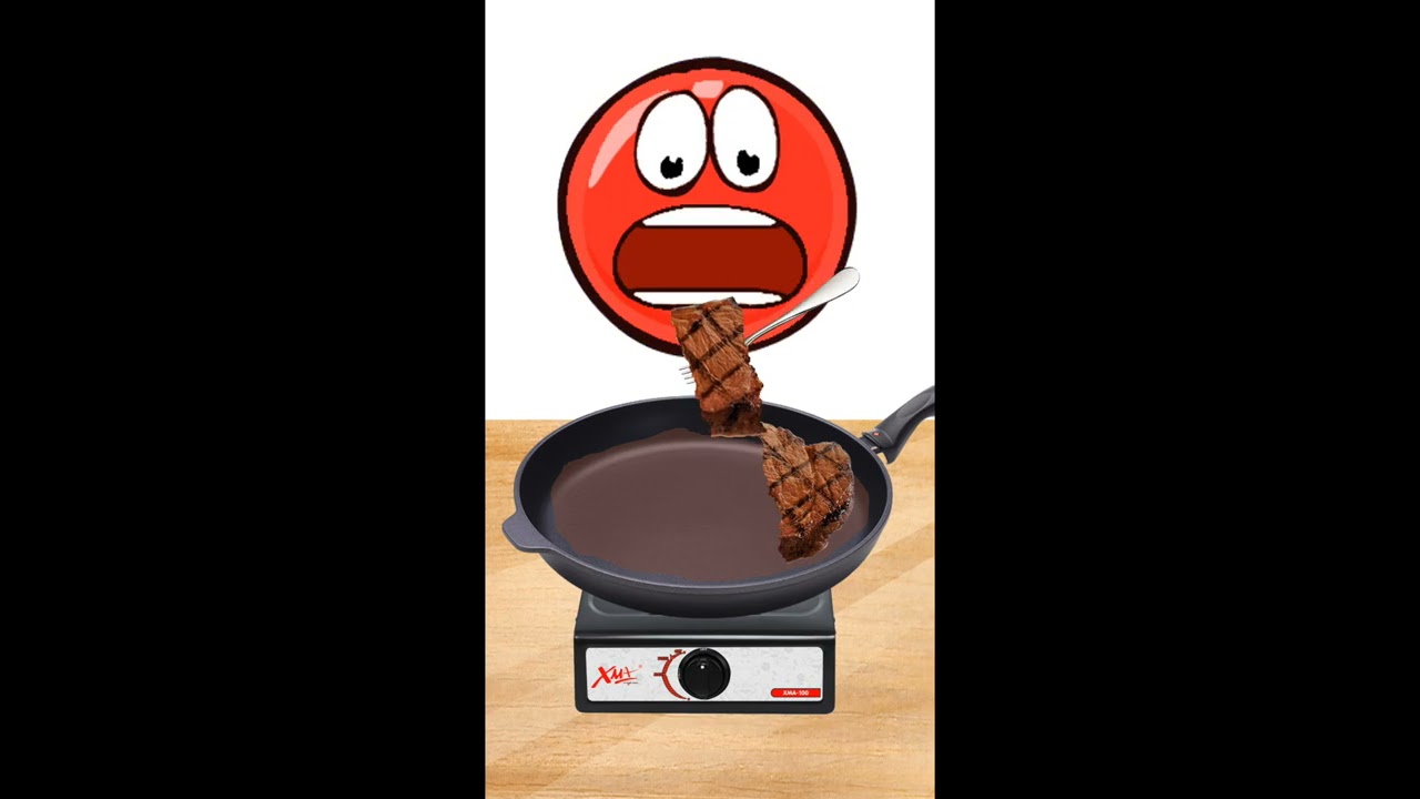 ASMR STEAK EATING With RED BALL 4 MUKBANG ANIMATION Shorts