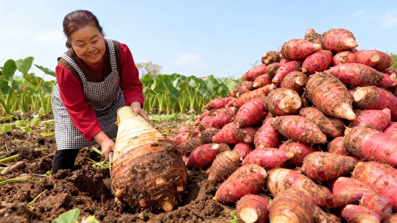 【唐小米】挖50斤葛根，唐奶奶分享葛根的三种做法，鲜香美味太好吃了