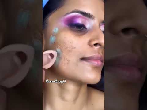 نصيحة سريعة لإخفاء الحبوب من الوجه عند إستخدام كريم الأساس جمالها مكياج تيك توك ميكب