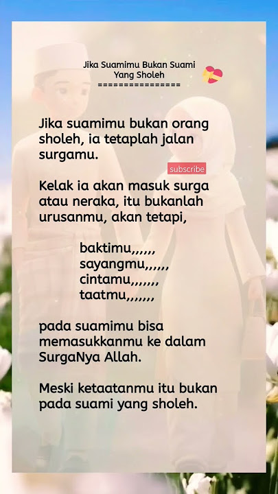Ketika suamimu bukan suami yang sholeh #suami #sholeh #shorts
