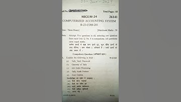 COMPUTERIZED ACCOUNTING SYSTEM B.Com 2 Sem 🔥