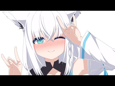 手描き あいさつで恥ずかしくなっちゃったフブちゃん 白上フブキ ホロライブ アニメーション