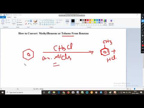 Cara mengkonversi: Benzene ke toluena (methylbenzene)