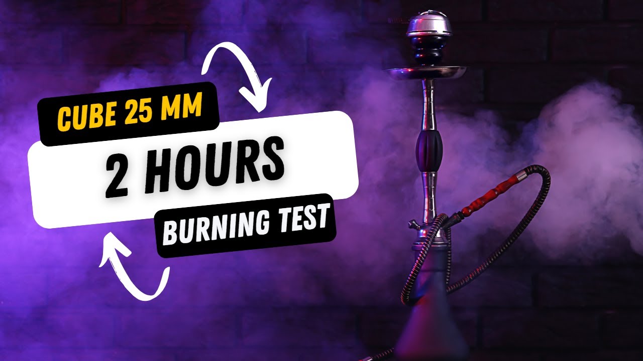 Burning test cube 25 mm coconut charcoal briquettes for shisha